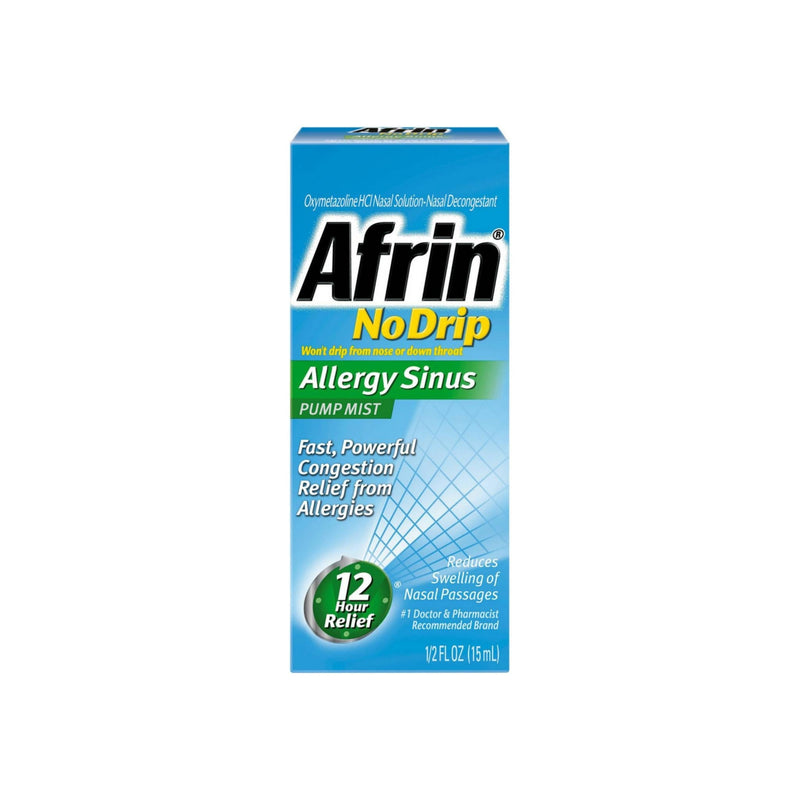 Afrin No Drip Allergy Sinus Pump Mist, Nasal Spray 1/2 oz