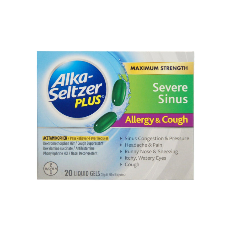 AlkaSeltzer Plus Severe Sinus Congestion Allergy & Cough Liquid Gels